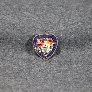vintage costume jewelry mini mosaic heart brooch